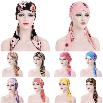 1PC Muslim Hat Women Turban Floral Printing Chemotherapy Cap Head Wrap Women Accessories EMA