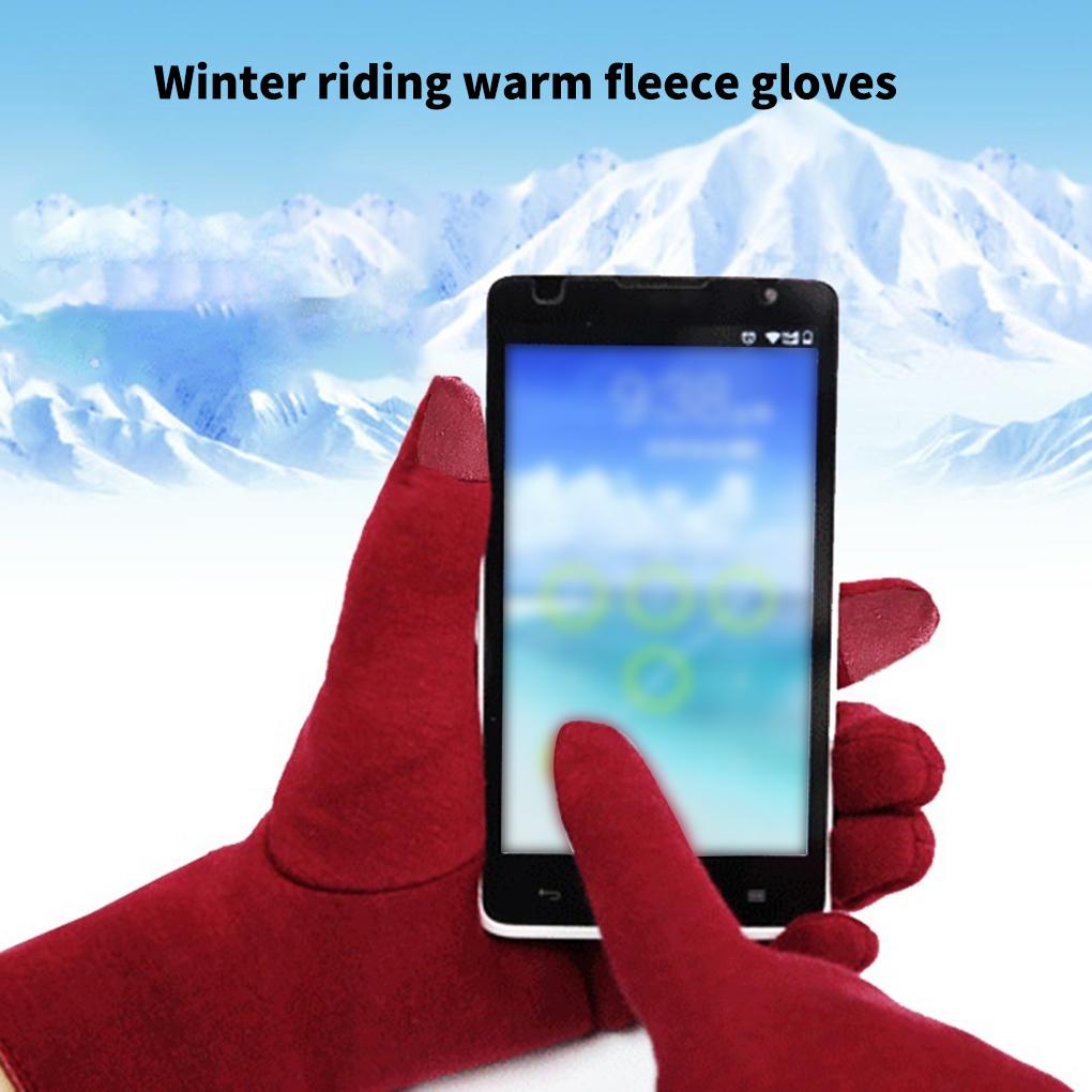 Winter Women Fleece Warm Keeping Screen Glove Outdoor Sport Riding Skiing