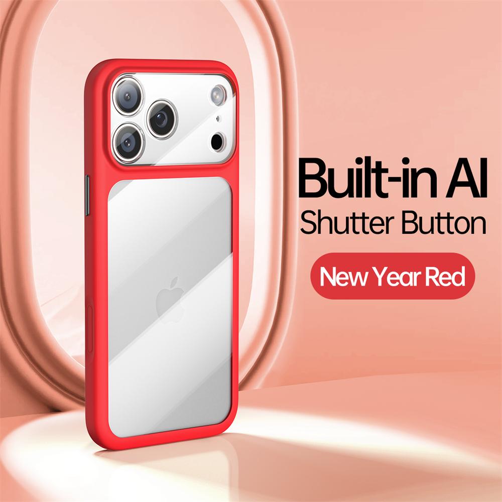 

Camera Control Button Matte Transparent Case For iPhone 17 Pro Max 17Pro 17 Metal Buttons Skin Feel Shockproof Protective Cover iPhone17