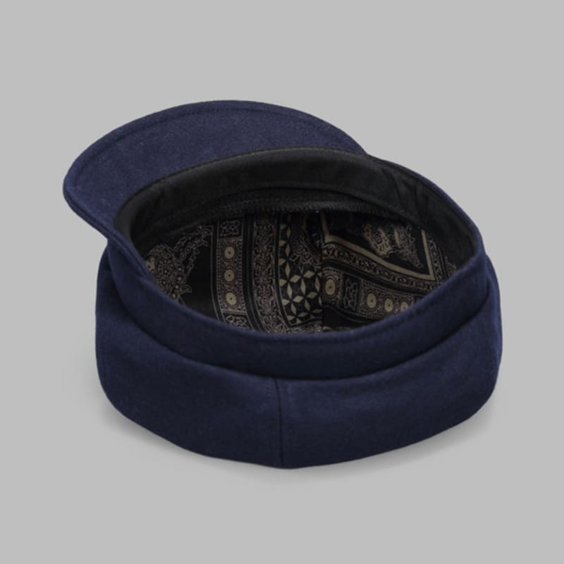 Maia Wool Bread Hat - Navy