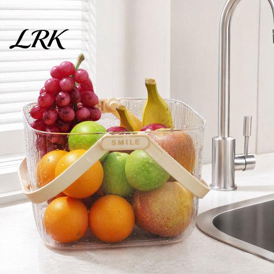 Outdoor Picnic Accessory Transparent Basket, with Handle, Large Capacity Organizer, Durable Multi-purpose Storage Basket Waterproof Food Container,