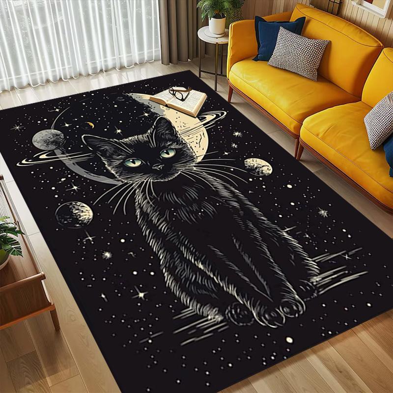 Space Cat Living Room Nonslip Area Rug Soft Carpet For Bedroom Game Playroom Sofa Office Home Decor Doormat Christmas Gift C9261953