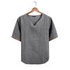 Herr Sommar Koreansk V-ringad Kortärmad Bomull Linne T-shirt - Andningsbar, Allsidig, Trendig Halvärm för Större Storlekar