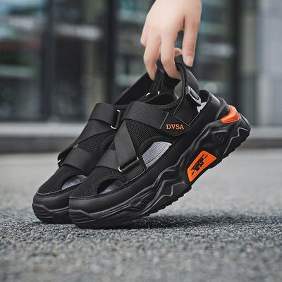 Sandalias de Moda para Hombre Verano Exterior Suela Gruesa Antideslizante Huecas Zapatos para Hombre Wading en Agua Transpirables de Malla Cómodas Zapatos de Playa