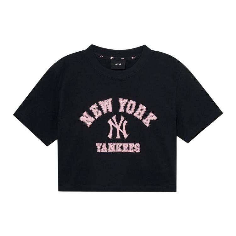New MLB Crop Tops Women's Black 3FTSV0733-50BKS