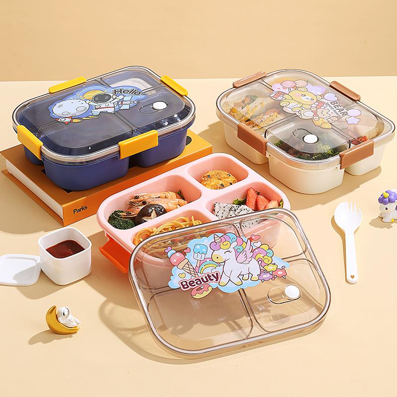 Student Lunch Box, Children's Cartoon Pattern Lunchbox Kids School, Outdoor Bento Box, Instagram Style, Can Be Microwave Heated