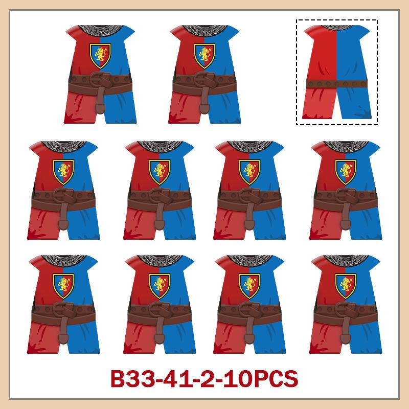Medieval Military Castle Knight Armour Shoulder Armor Building Blocks Soldier Figure Parts Printed Army Warrior Bricks Toy Gifts