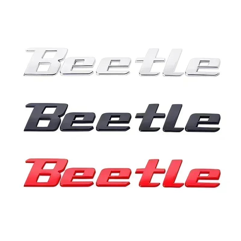 Nieuwe 3D Metalen logo Sticker Kever Embleem Badge Chroom Zwart Rood Letter Decal Voor Volkswagen VW Kever Achterklep Decor Accessoire YH7