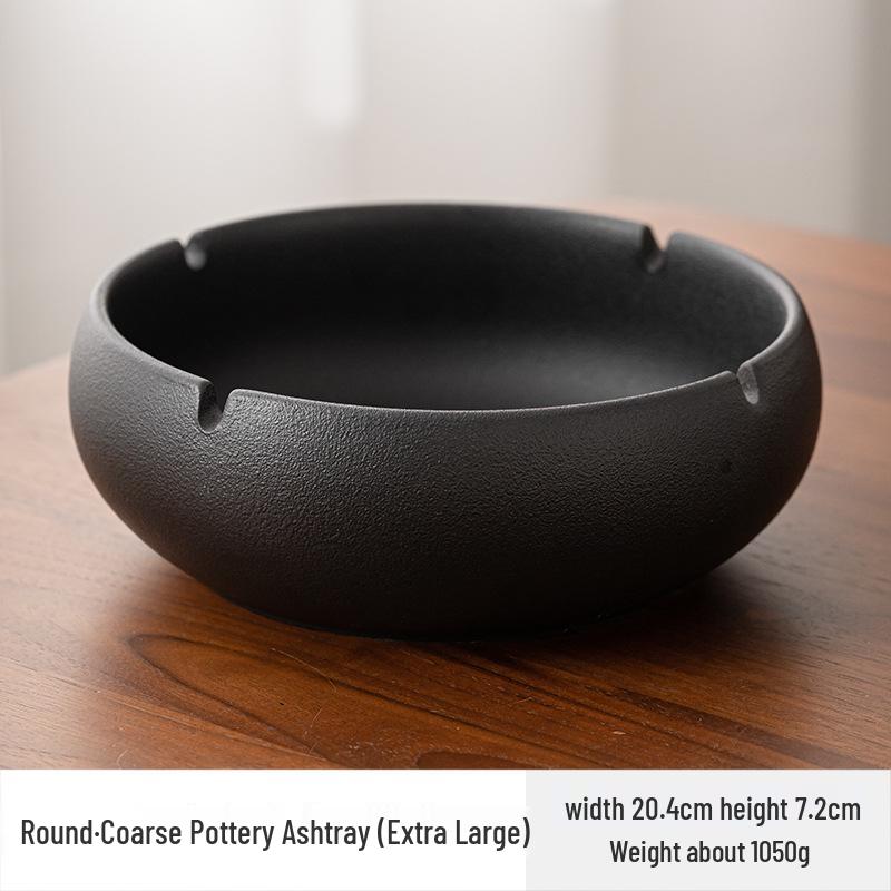 Large Ceramic Ashtray for Tea Room, Living Room, or Office - Chinese Style, Anti-Fly Design