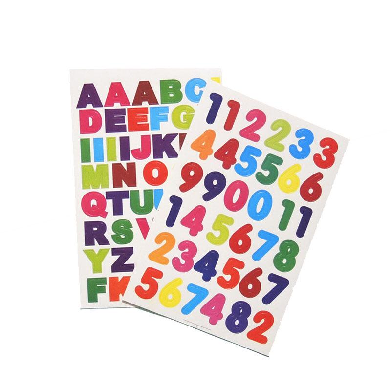 Self-Adhesive English Letter and Number Stickers for Children (0-9, A-Z)