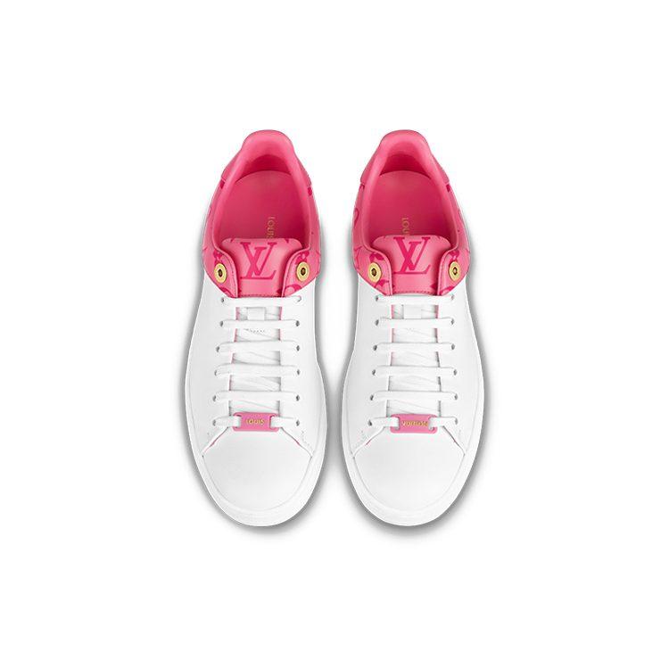LOUIS VUITTON Front Row Sneakers 'White With Pink Monogram' Women's 1AB1VK