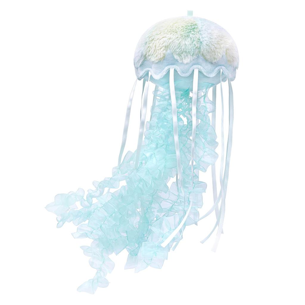 Colorful Green Jellyfish Plush Toy - Fluffy, Cute, Deep Sea Creature, Soft, Huggable Pillow, Stress Relief, Gift for Children and Adults