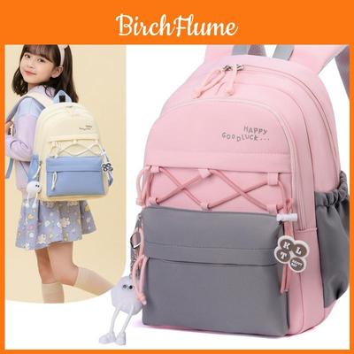 Oxford Fabric Kids School Backpack With Letter Pattern For First Grade Students