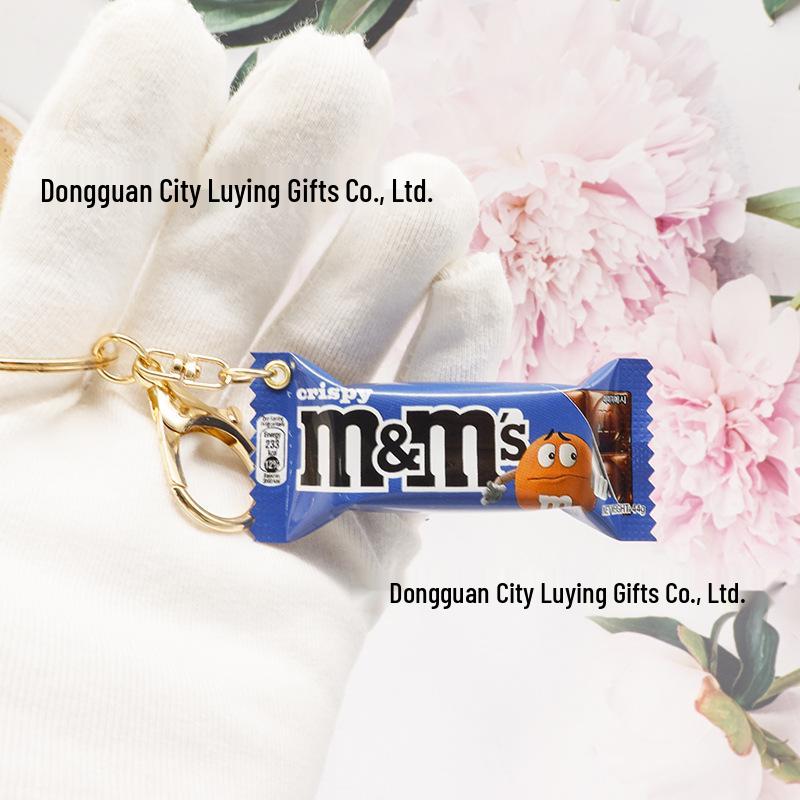 Colorful M&M Chocolate Candy Keychain & Snickers Pendant Claw Machine Gift