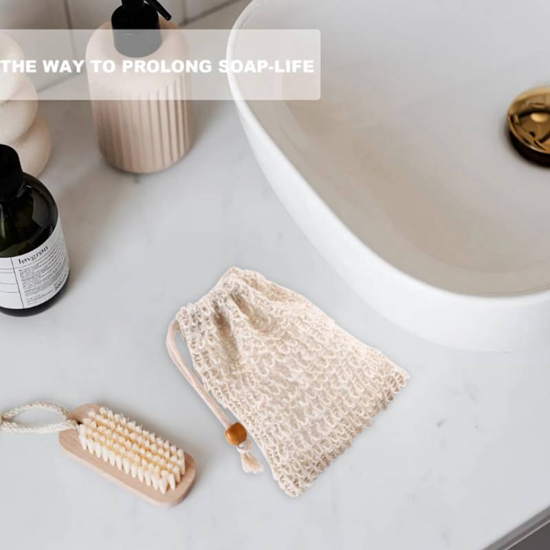 Seifenaufbewahrung in Bubble-Bag mit Kordelzugdesign, geeignet zum Baden, Duschen und