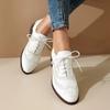 Fashion Vintage Style Casual Lace up Shoes For Women Oxfords Fashion  Mixed Colors Women Flats Lady PU Leather Single Shoe Big Size