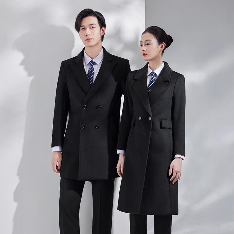 Унисекс шерстяной смесовый рабочий пальто средней длины S