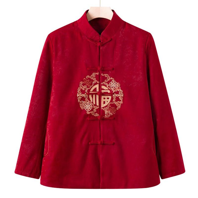 Grandpa and grandma padded jacket medium and old Tang clothing autumn and winter parents wedding clothing elderly birthday birthday suit