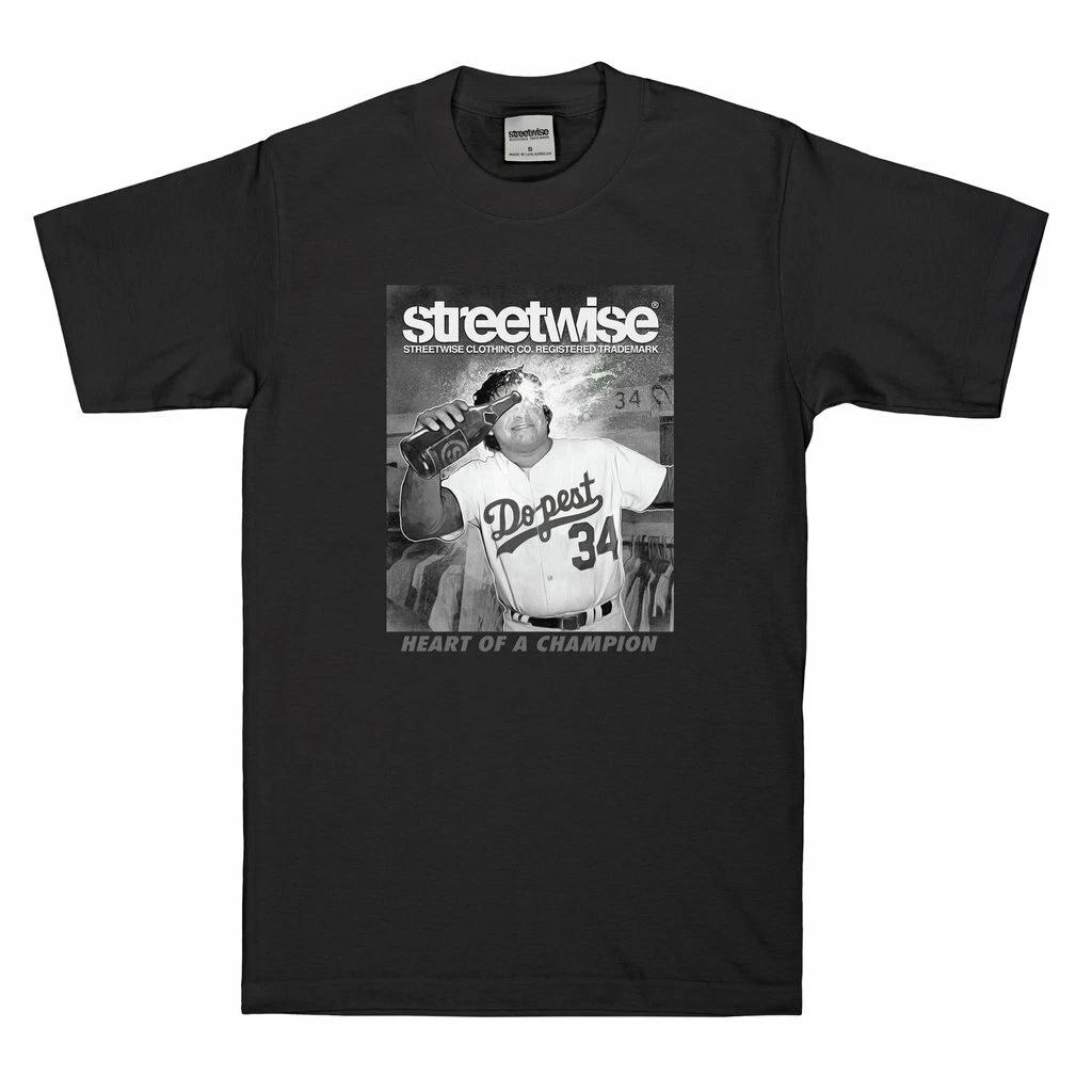 STREETWISE HEART CHAMPION T-shirt Fernando Valenzuela Tee Men s Black NWT S