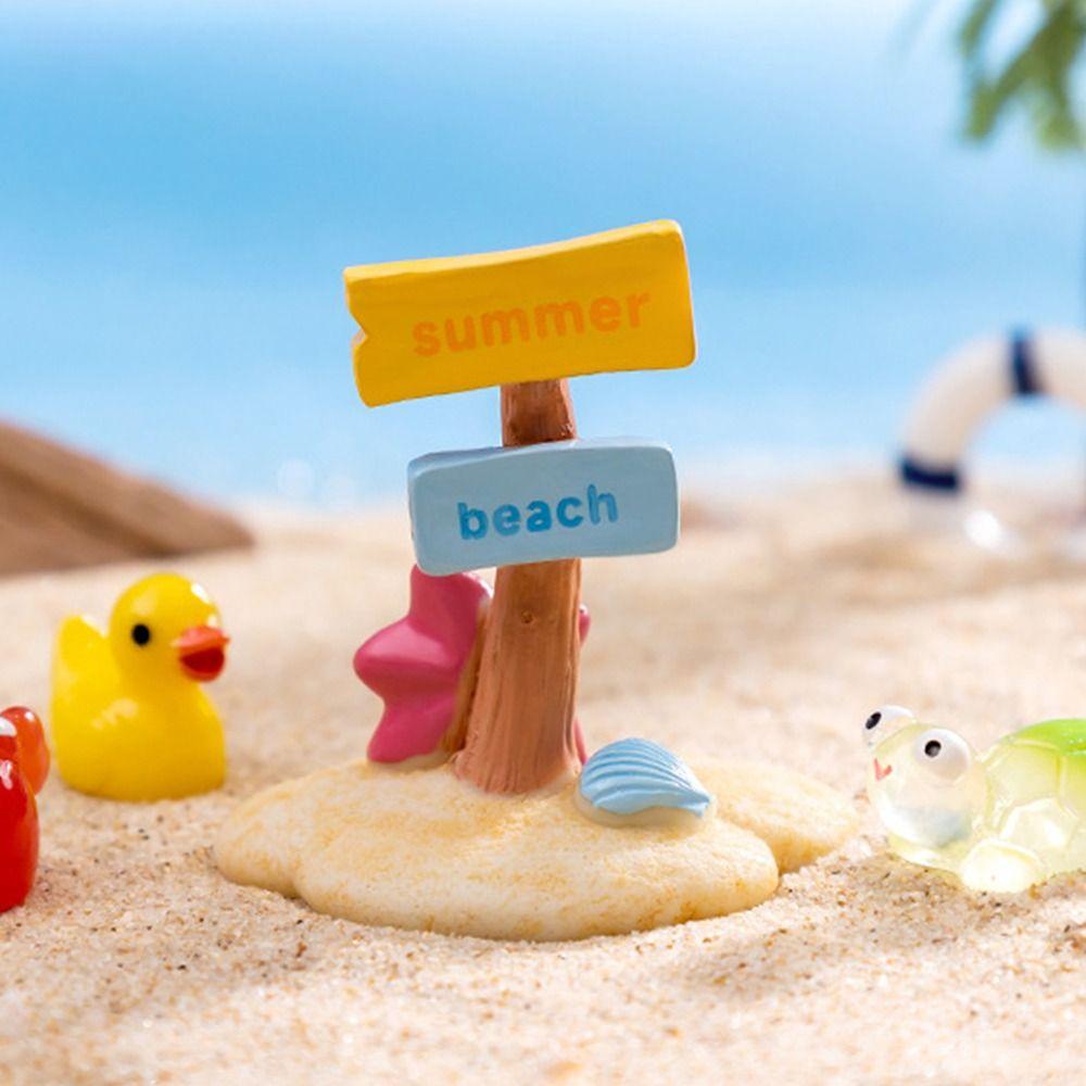 Cartoon Animal Micro Road Signs Gift Multicolor Resin Mini Signpost Figurine Fairy Garden Doll House Miniature Road Board