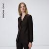 Elegant Women's V-Neck Wool Blend Blazer