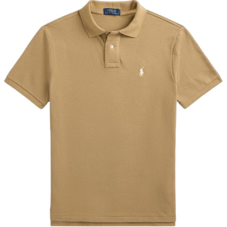 

Polo Ralph Lauren Custom Slim Fit Logo Embroidered Short Sleeve Polo Shirt Men tops Light-Brown MNPOKNI1N822481-260 XXL