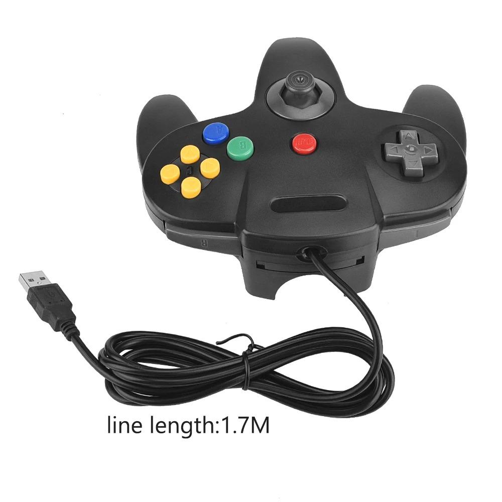 N64 Controller Klassisch USB Kabelgebunden Fernbedienung Gamepad Gaming Joystick Zubehör Klassisch 64 Konsole Retro Spiele für Mac Computer PC