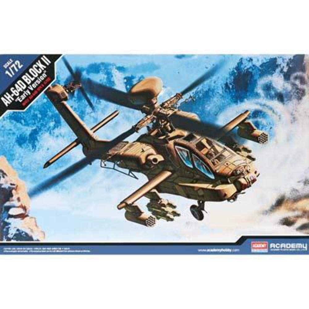 

Academy Apache Block II Early Model Plastic Model Kit 12514 Molded in Color 1/72 AH-64D