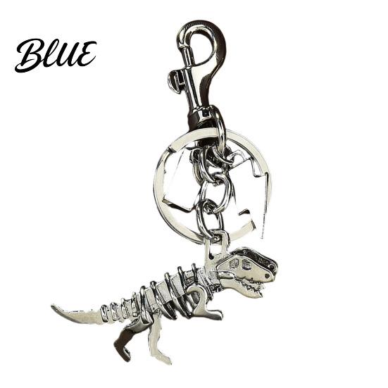 Colorful Metal Keychain Pendant Dinosaur T-Rex Skeleton Metallic Luster Bag