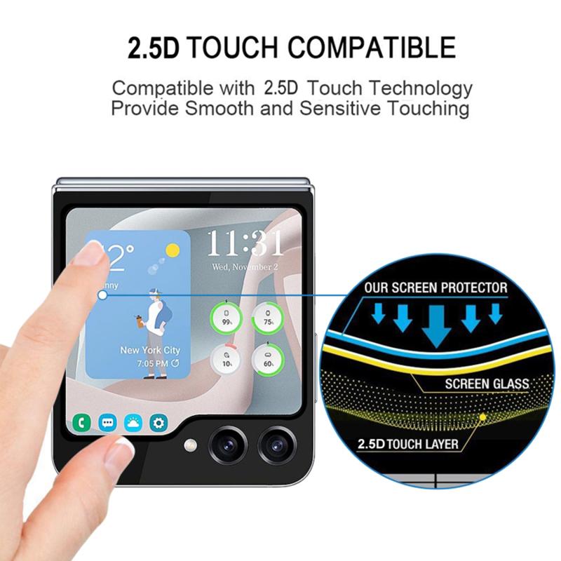 For Samsung Galaxy Z Flip7 FE 5G/Z Flip6 5G Rear Small Screen Protector Silk Printing Tempered Glass Film