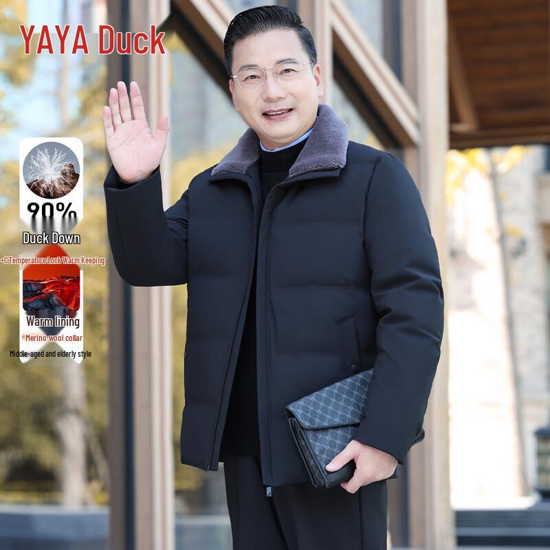 YAYA Men s B0560 Thick Fur Collar Short Down Jacket L