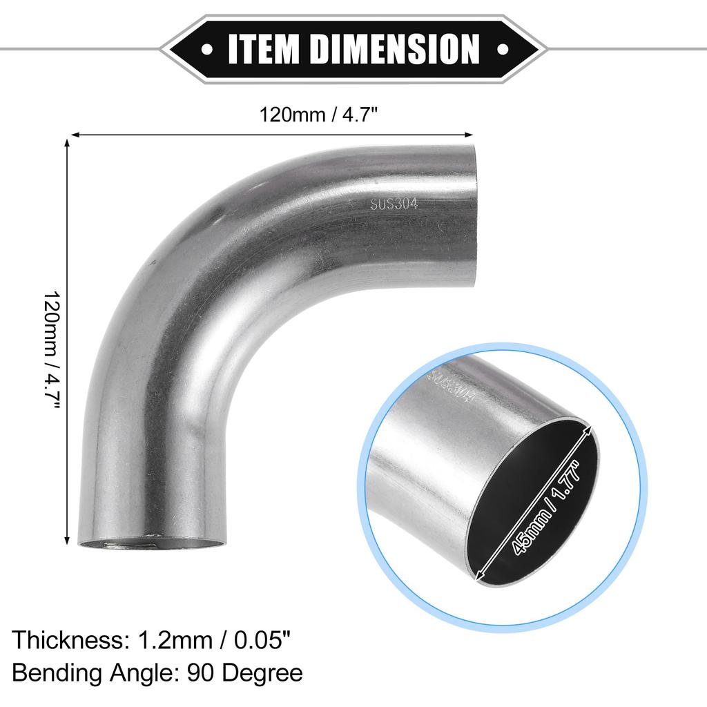 A ABSOPRO Bend Elbow Pipe Tube DIY Exhaust Tracheal Intercooler Intake Tube for Car