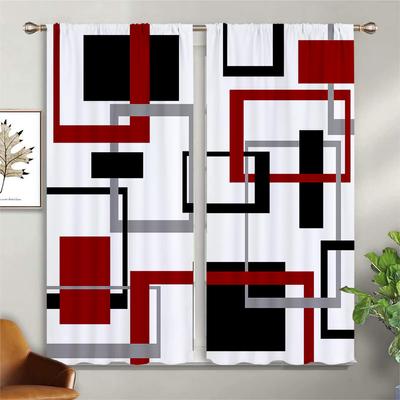 Modern Soyut Sanat Perdeleri, Renkli Kare Perdeler, 2 Panel, Minimalist Rüzgar, Ev, Oturma Odası, Yatak Odası, Balkon Dekoru, 3D