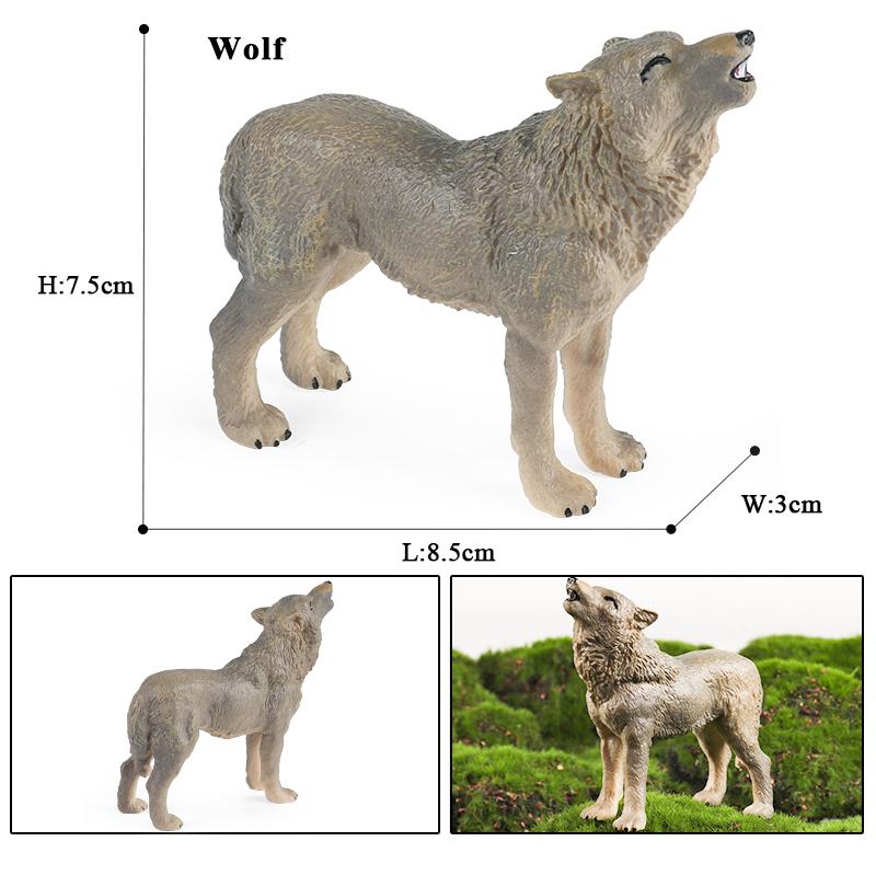 Oenux Wild Beast Animals Small Gray Wolf Maned Wolf Baby Wolves Simulation Model Action Figures Collection PVC Gift Kid Toy Gift