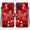 Handmade PU Leather Flip Case for Samsung Galaxy A51 5G (SM-A516F/A516B)- Anti-Slip Shockproof Cover with Wrist Strap & Heart/Rose Cat Designs