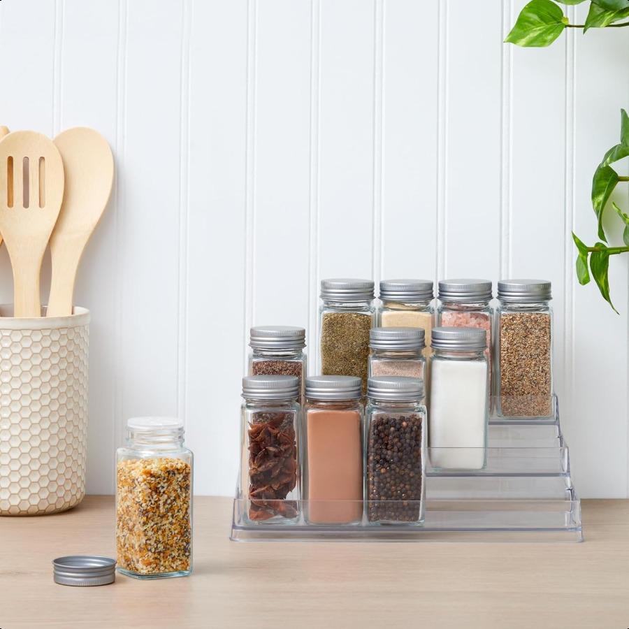 

3-ярусный органайзер для специй Прозрачная полка для хранения для кухни, ванной комнаты, спальни и офиса Домашнее хранение и организация United States