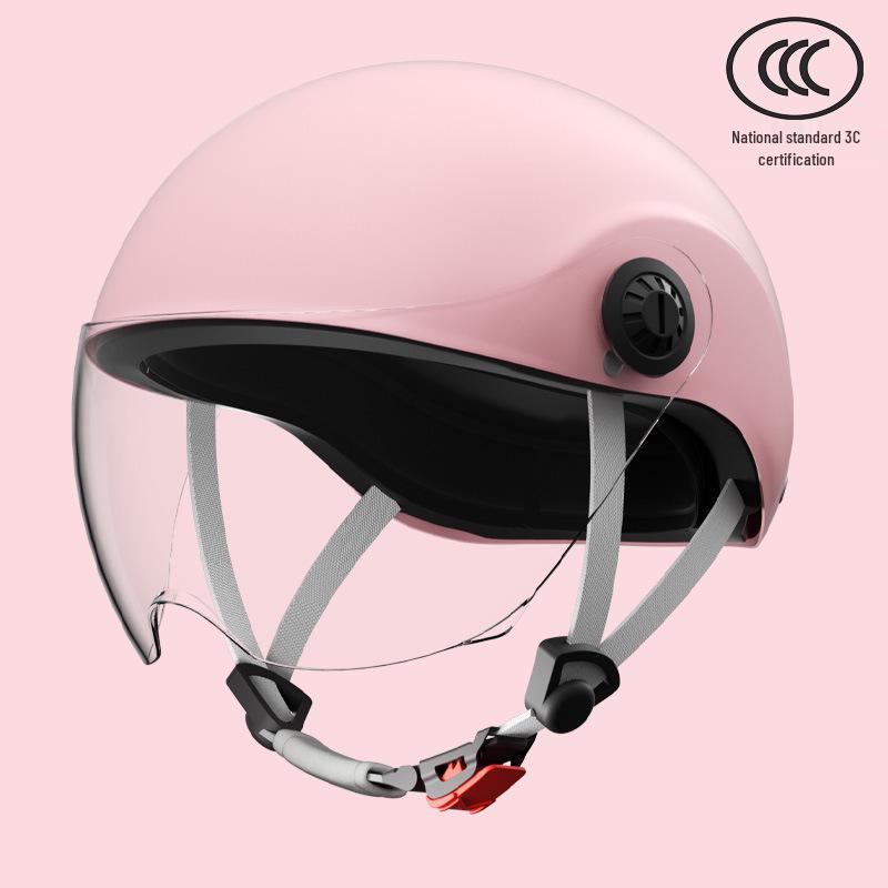 GB 3C Certified Unisex Electric Vehicle Helmet - Summer & All-Season Motorcycle Safety Half Helmet