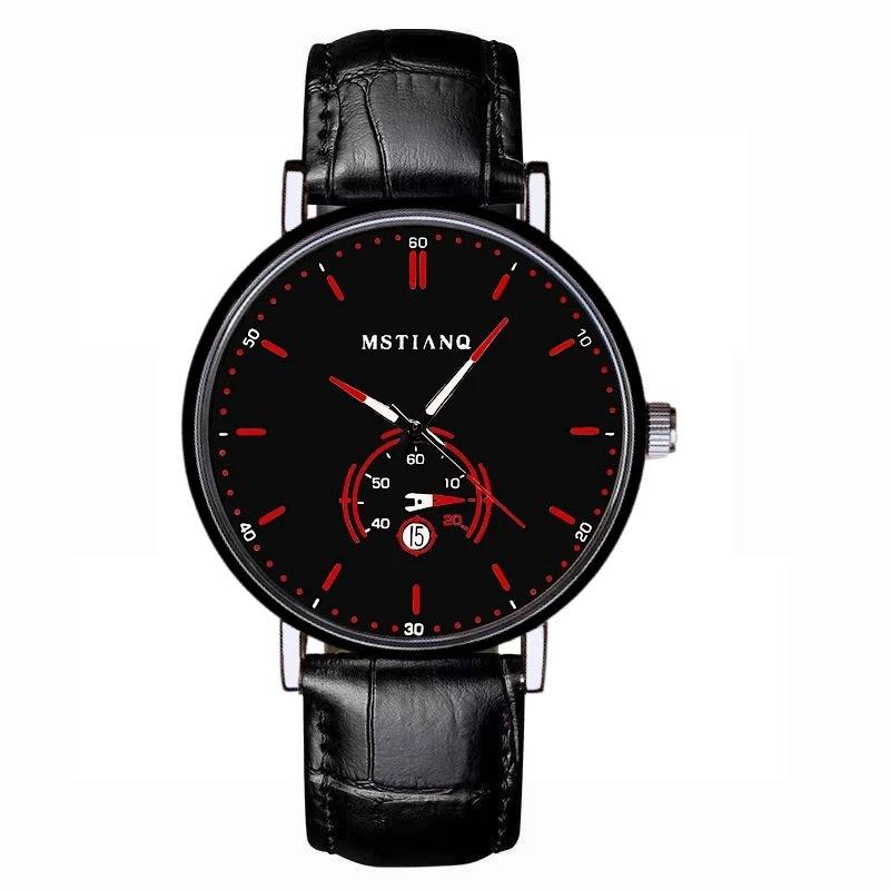 Men'S Watch Business Style Fashion Simple Temperament Non-Mechanical Watch Calendar Teen Quartz Watch