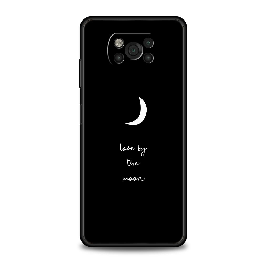 Couple Black and White Love Sun Moon For Xiaomi Poco X5 Pro Case For Poco X4 X3 NFC F5 F4 F3 GT M5 M4 5G M3 C51 C50 C55 Cover
