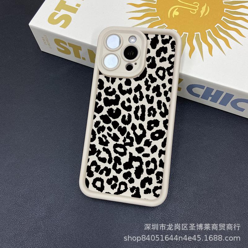 Black Leopard Print Is Suitable for Apple 17 Mobile Phone Case Iphone15promax Emery 14 Anti-drop 11 Protective Case 16.