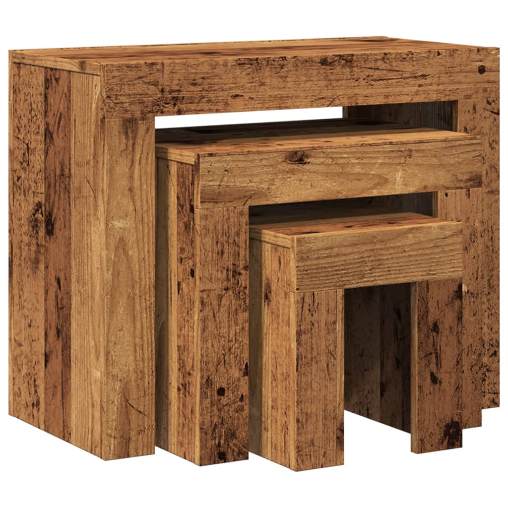 Vidaxl Coffee Tables, Nesting, 3 Pcs, Old Wood