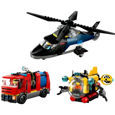 LEGO Elicopter de oraș, Camion de pompieri și Submarin Remix