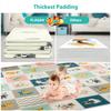 FLAGAV Baby Playmat Extra Large Folding Baby Playmat Waterproof Double Sided Playmat Portable Children Playmat Toddler Non-Toxic Anti-Slip Baby,