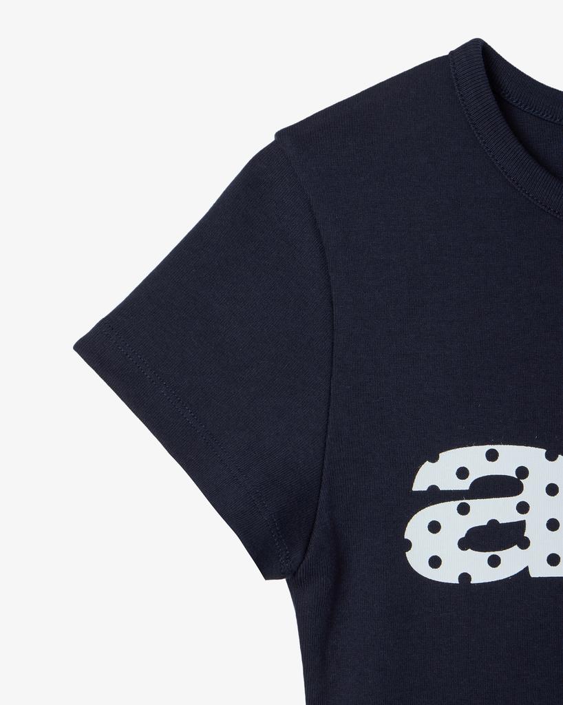 Eiieii Dot Small Letter Tee [Navy]