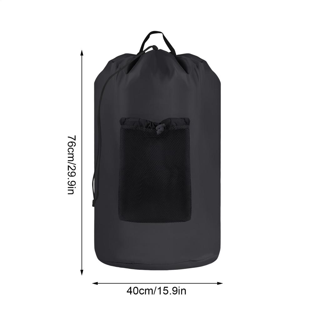 

Backpack Laundry Bag Dorm Laundry Backpack with Drawstring Closure Dirty Clothes Hamper with Shoulder Straps for Home Hotel чёрный