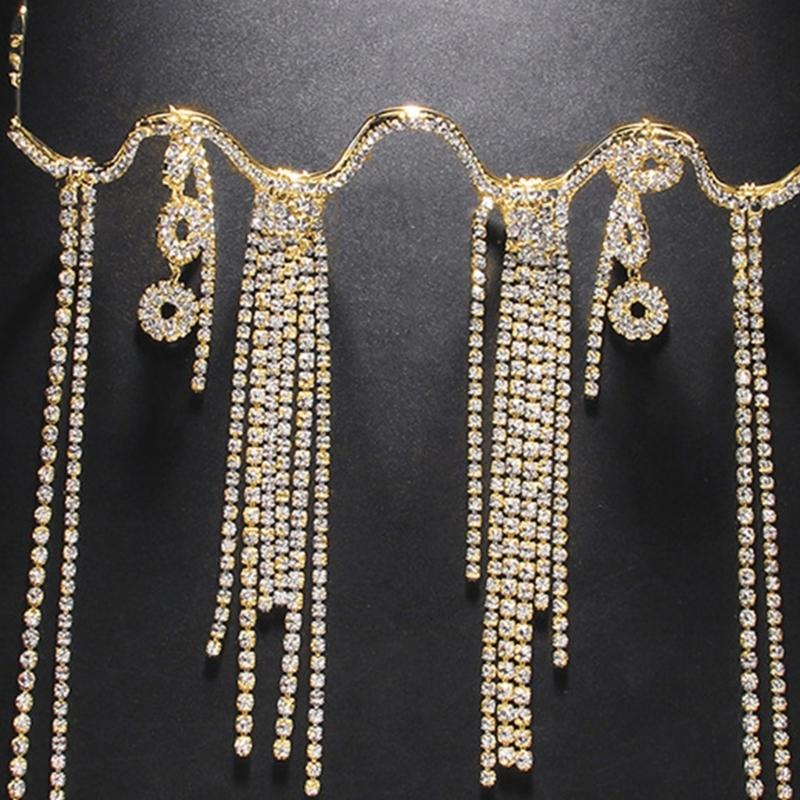 Fringed Rhinestones Eyeglass Frame Aesthetic Face Chain Face Decorative Jewelry No Lens Half Frame Eyewear Women Favor