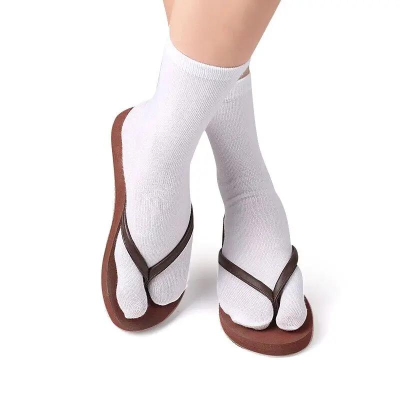 3 Paar=S Zehentrenner Socken Damen Herren Schweißresistent Rutschfest Geteilte Separate Tabi Zehen Socken Faser Deodorierend Lange Socken Einfarbige Schuh Socken