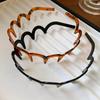 Brown Resin Wave Toothed Headband for Women Girls High Skull Top Korean Zigzag Hair Comb Notched Hairband Hair Accessories