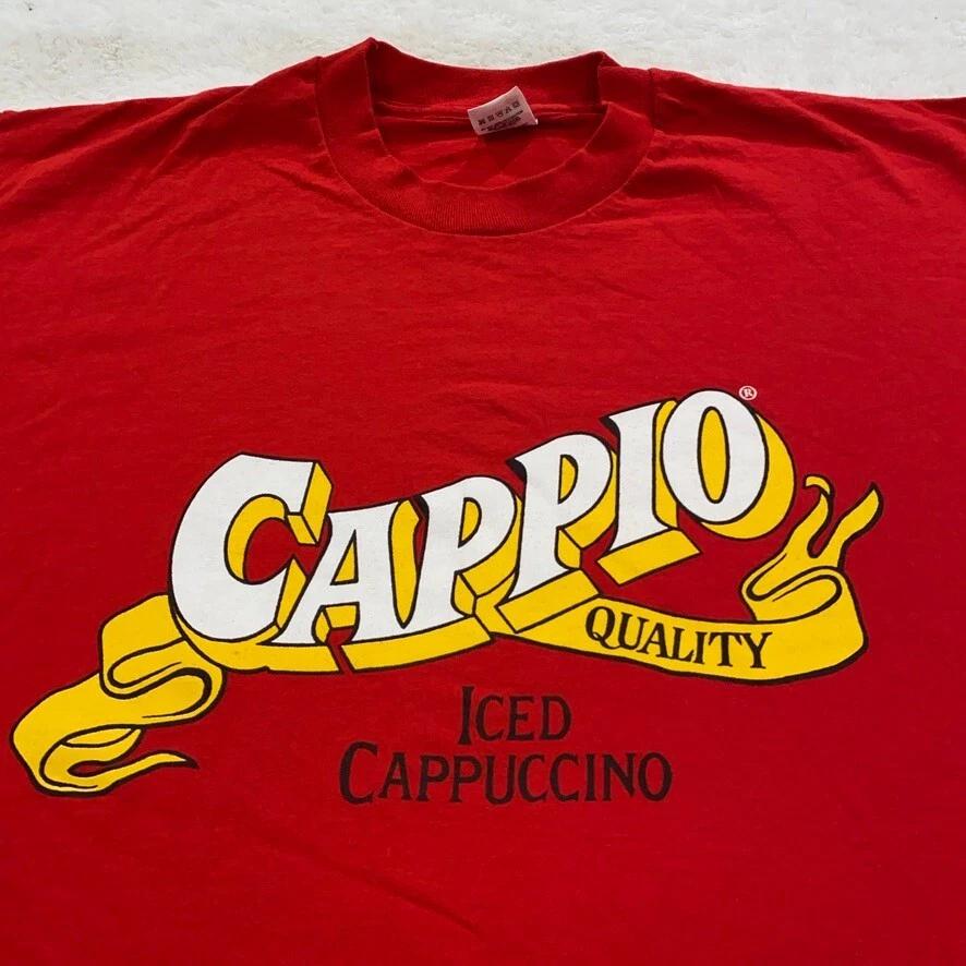 

vintage 80s CAPPIO ICED CAPPUCCINO The Thrill is the Chill T-Shirt XL coffee 4XL