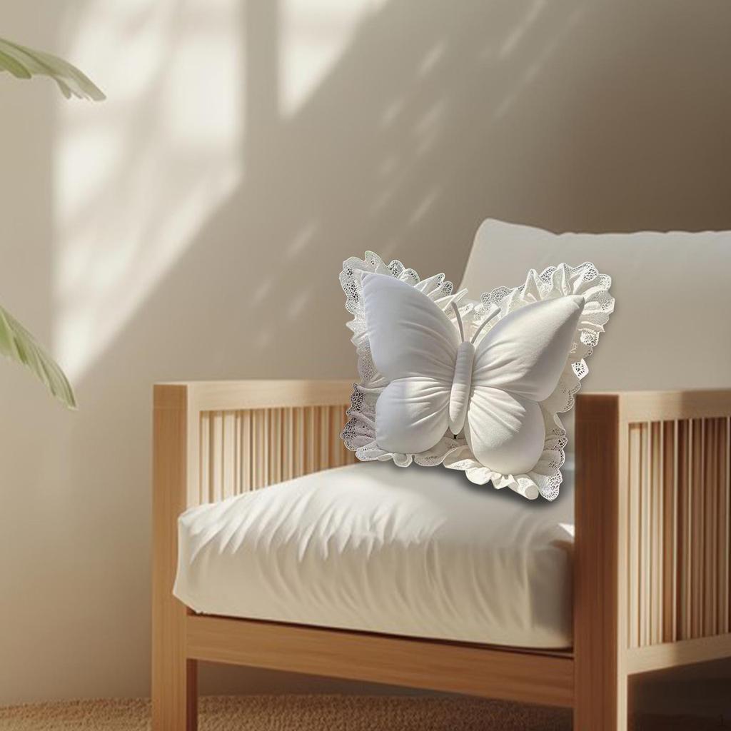 Butterfly Decorative Pillow Back Cushion Ornament, 19.69''x15.75'' Waist Support Sofa Throw